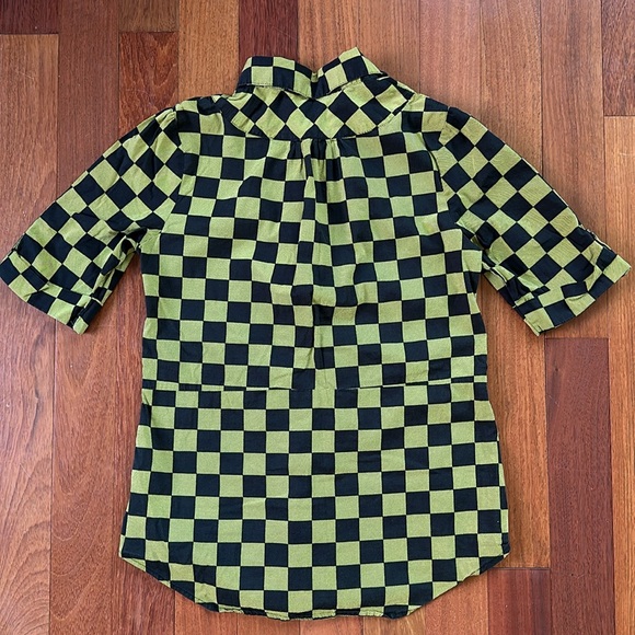 Black and Lime check short sleeve poplin shirt - Picture 6 of 9